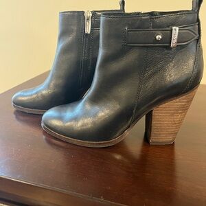 Coach Black Leather Ankle Boots